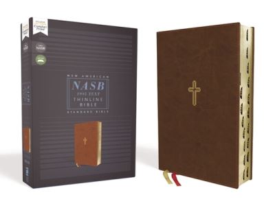 Cover for Zondervan · NASB, Thinline Bible, Leathersoft, Brown, Red Letter, 1995 Text, Thumb Indexed, Comfort Print (Leather Book) (2020)