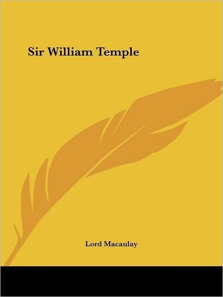Cover for Lord Macaulay · Sir William Temple (Paperback Book) (2005)