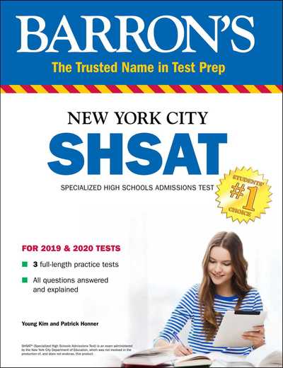 Cover for Patrick Honner · SHSAT: New York City Specialized High Schools Admissions Test - Barron's Test Prep (Paperback Book) (2019)