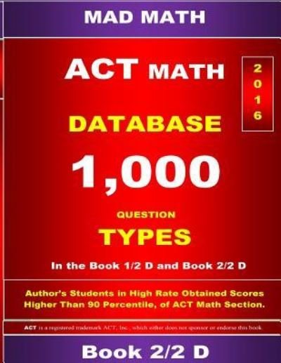 Cover for John Su · ACT Math Database 2-2 D (Paperback Book) (2015)