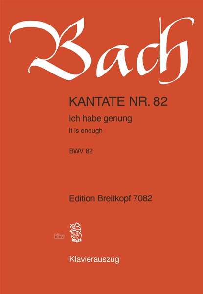 Cantata Bwv 82 Ich Habe Genung Genug It - Johann Sebasti Bach - Other - SCHOTT & CO - 9790004172360 - June 14, 2018