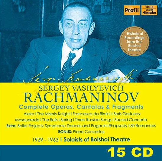 Cover for Soloists Of The Bolshoi Theatre · Rachmaninoff: Complete Operas, Cantatas &amp; Fragments (CD) (2022)