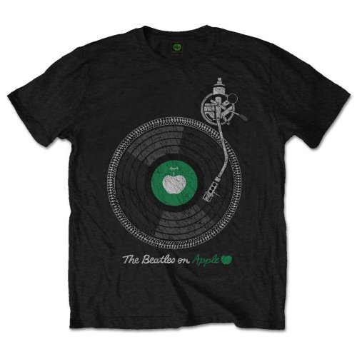 The Beatles Unisex T-Shirt: Apple Turntable - The Beatles - Marchandise - Apple Corps - Apparel - 5055295397361 - 