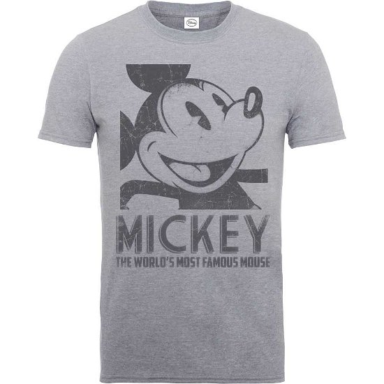 Cover for Disney · Disney Unisex T-Shirt: Mickey Mouse Most Famous (T-shirt) [size S] [Grey - Unisex edition]