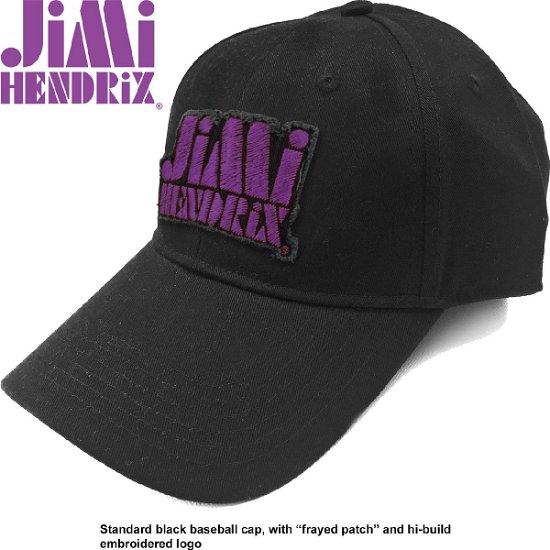 Cover for The Jimi Hendrix Experience · Jimi Hendrix Unisex Baseball Cap: Purple Stencil Logo (Klær) [Black - Unisex edition]