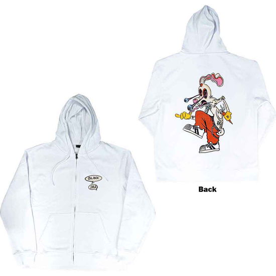 Blink-182 Unisex Zipped Hoodie: Roger Rabbit (Back Print) - Blink-182 - Merchandise -  - 5056561060361 - 