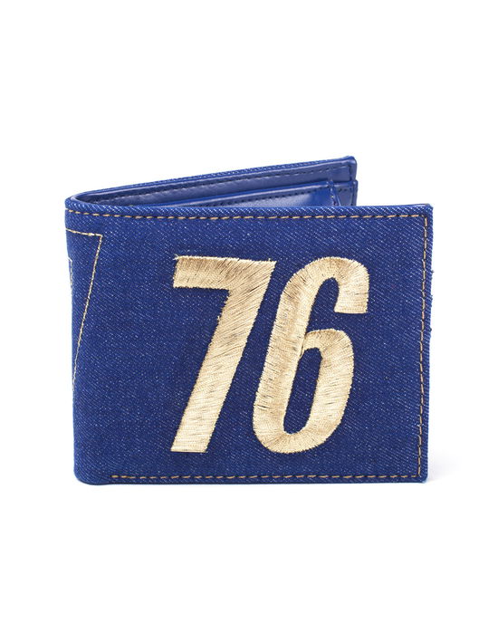 Cover for Fallout · Vault 76 Vintage Denim Bifold Wallet Wallets Bifold M Blue (MERCH)