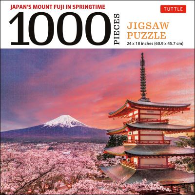 Japan's Mount Fuji in Springtime- 1000 Piece Jigsaw Puzzle: Snowcapped Mount Fuji and Chureito Pagoda in Springtime (Finished Size 24 in X 18 in) - Tuttle Studio - Jogo de tabuleiro - Tuttle Publishing - 9780804853361 - 4 de agosto de 2020