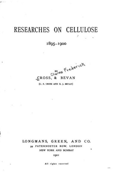 Cover for Cross · Researches on Cellulos (Paperback Book) (2016)