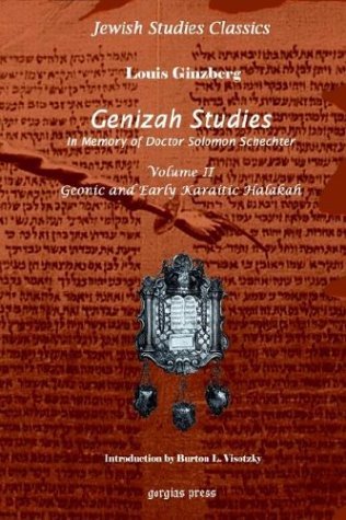 Cover for Louis Ginzberg · Genizah Studies in Memory of Doctor Solomon Schechter (Vol 2) - Kiraz Jewish Studies Archive (Hardcover Book) (2003)