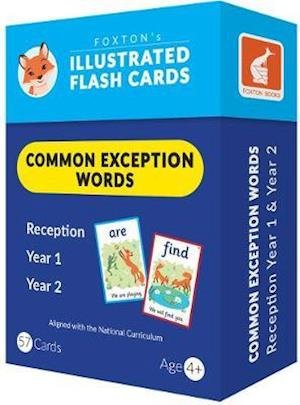 Cover for Foxton Books · Common Exception Words Flash Cards: Reception, Year 1 and Year 2 Words - Perfect for Home Learning - with 109 Colourful Illustrations (Flashcards) (2020)