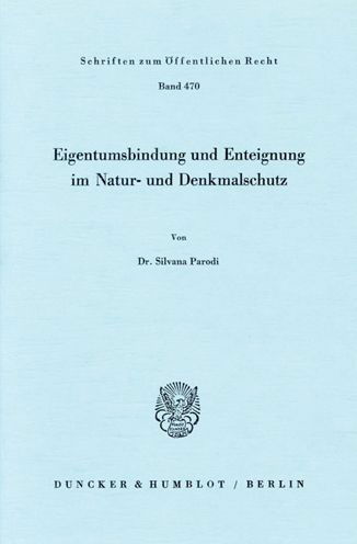 Cover for Parodi · Eigentumsbindung und Enteignung (Bog) (1984)