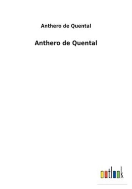 Cover for Anthero De Quental · Anthero de Quental (Paperback Book) (2022)