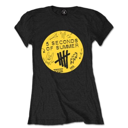 5 Seconds of Summer Ladies T-Shirt: Scribble Logo - 5 Seconds of Summer - Merchandise - ROFF - 5055295390362 - December 30, 2014