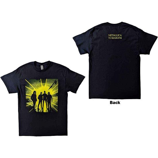Metallica Unisex T-Shirt: 72 Seasons Burnt Strobe (Back Print) - Metallica - Merchandise - PHD - 5056187760362 - April 14, 2023