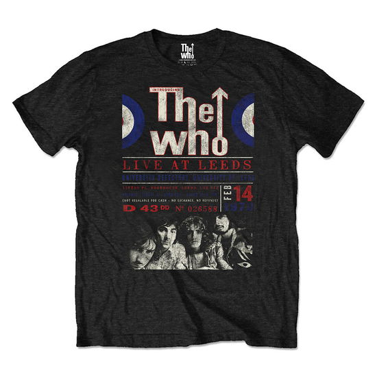 The Who Unisex T-Shirt: Live At Leeds '70 (Eco-Friendly) - The Who - Gadżety -  - 5056368659362 - 31 stycznia 2021