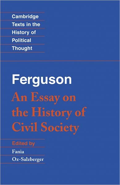 Cover for Adam Ferguson · Ferguson: An Essay on the History of Civil Society - Cambridge Texts in the History of Political Thought (Pocketbok) (1996)