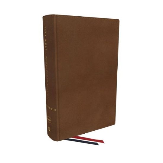 Cover for Thomas Nelson · NKJV, Interleaved Bible, Journal Edition, Genuine Leather, Brown, Red Letter, Comfort Print: The Ultimate Bible Journaling Experience (Leather Book) (2023)