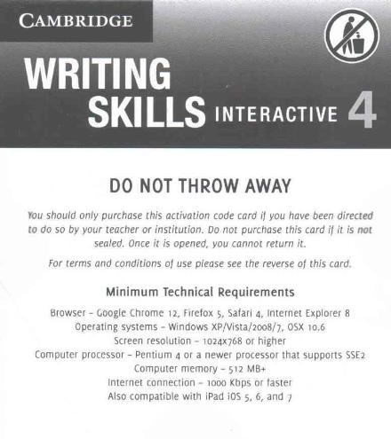 Cover for Laurie Blass · Grammar and Beyond Level 4 Writing Skills Interactive (Standalone for Students) via Activation Code Card - Grammar and Beyond (N/A) [Psc edition] (2014)