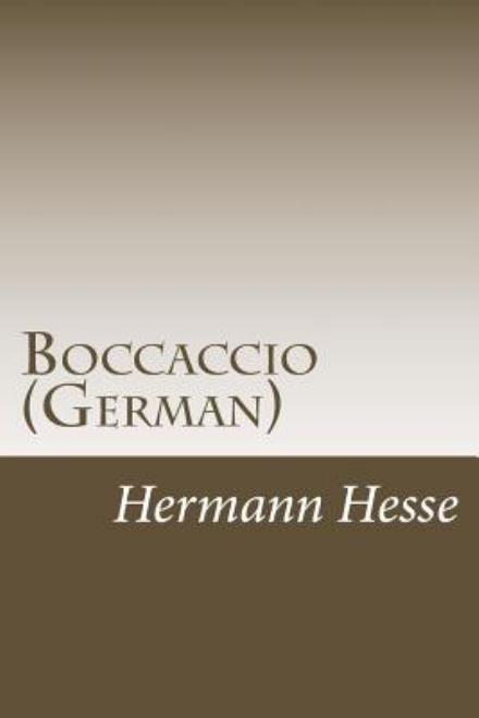 Cover for Hermann Hesse · Boccaccio (German) (Paperback Book) (2013)