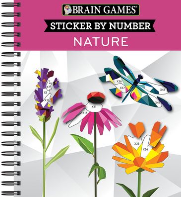 Brain Games - Sticker by Number: Nature - 2 Books in 1 (42 Images to Sticker) - Publications International Ltd - Livros - Publications International, Ltd. - 9781645580362 - 1 de novembro de 2019