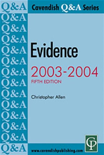 Cover for Christopher Allen · Evidence Q&amp;a (Questions and Answers) (Paperback Book) (2003)