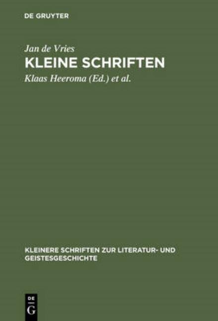 Cover for Vries · Kleine Schriften (Bok) [German edition] (1965)