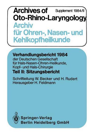 Cover for W Becker · Teil II: Sitzungsbericht (Paperback Book) [1984 edition] (1984)
