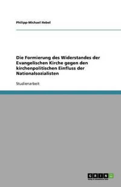 Cover for Hebel · Die Formierung des Widerstandes d (Book) [German edition] (2011)