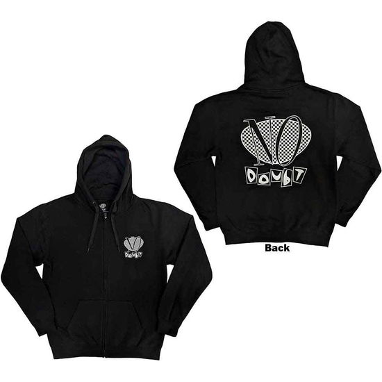 Cover for No Doubt · No Doubt Unisex Zipped Hoodie: Checker Logo (Black) (Back Print) (Hoodie)