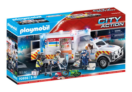 Cover for Playmobil · Playmobil - Playmobil Action Heroes Reddingsvoertuig: Us Ambulance - 70936 (Legetøj)