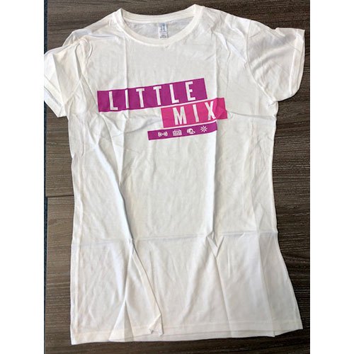 Cover for Little Mix · Little Mix Ladies T-Shirt: Logo Purple / Pink (Ex-Tour) (T-shirt) [size S] [White - Ladies edition]