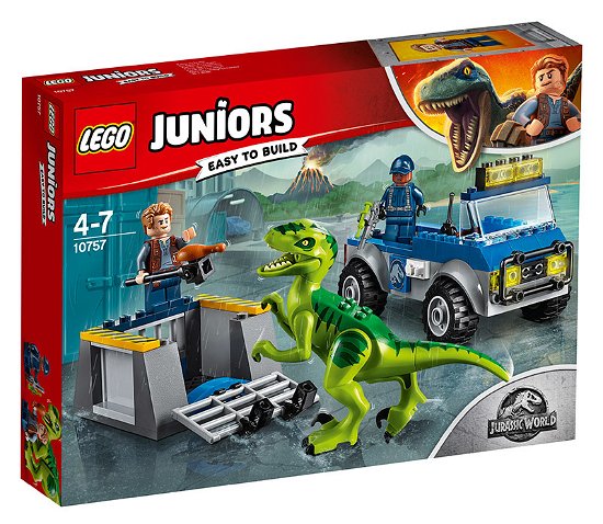 LEGO Juniors Jurassic World Raptor Rescue Truck 10757 - LEGO® Juniors 10757 Jurassic World? Raptoren Rettu - Merchandise -  - 5702016117363 - 31. august 2018