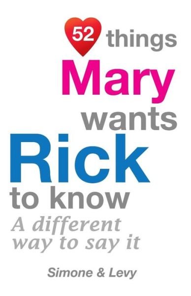 52 Things Mary Wants Rick To Know - Levy - Kirjat - Createspace Independent Publishing Platf - 9781511932363 - perjantai 31. lokakuuta 2014
