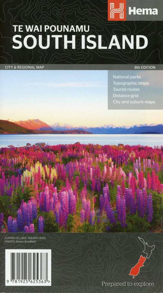 South Island New Zealand Map - Hema Maps - Książki - Hema Maps Pty.Ltd - 9781925625363 - 19 grudnia 2018