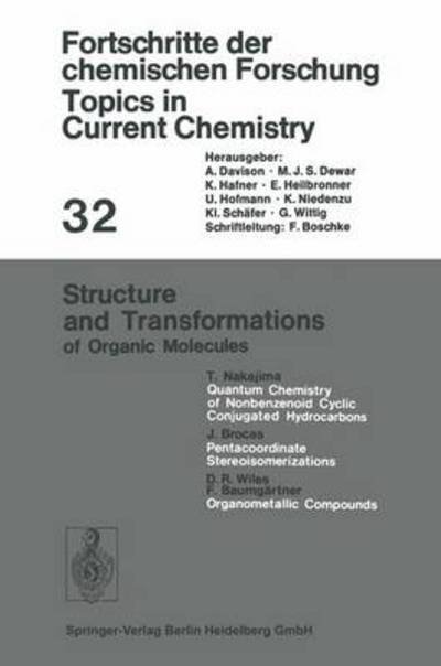Cover for Kendall N. Houk · Structure and Transformations of Organic Molecules - Topics in Current Chemistry (Paperback Book) [1972 edition] (1972)