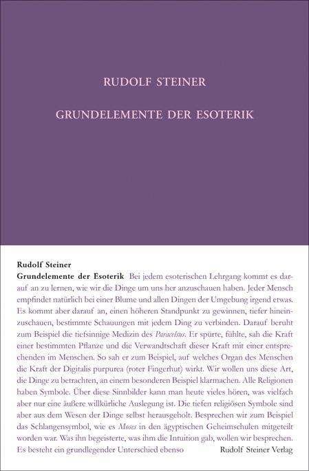 Cover for Steiner · Grundelemente der Esoterik (Book)