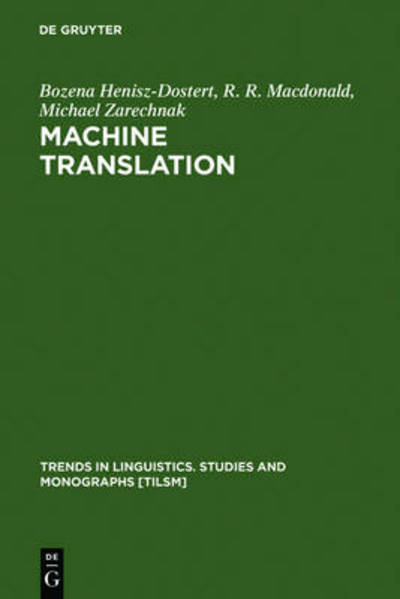 Cover for Henisz-Dostert · Machine Translation (Book) [1st edition] (1979)