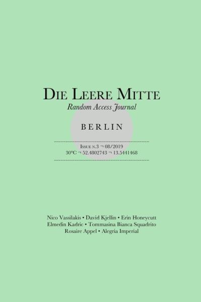 Cover for Nico Vassilakis · Die Leere Mitte: Issue 3 - 2019 (Paperback Book) (2019)