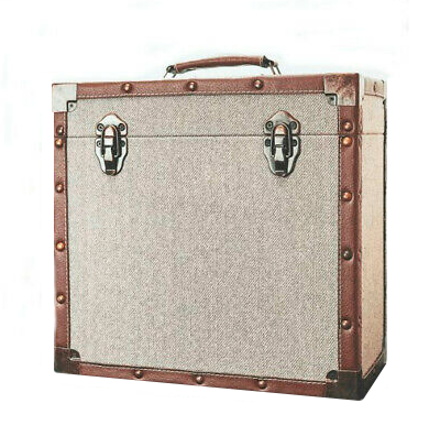 50 LP Record Storage Carry Case - Grey Fabric - Audio & HiFi - STEEPLETONE - 5025088205364 - 