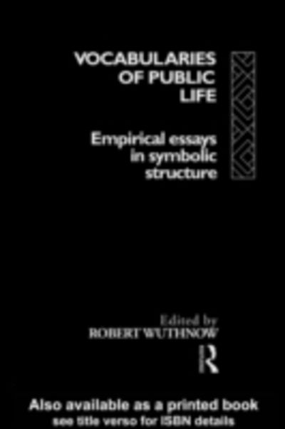 Cover for Robert Wuthnow · Vocabularies Of Public Life (Hardcover Book) (1992)