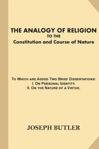 Cover for Joseph Butler · The Analogy of Religion to the Constitution and Course of Nature (Paperback Book) (2016)