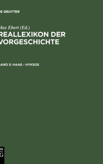 Cover for Max Ebert · Haag - Hyksos (Hardcover Book) (1926)