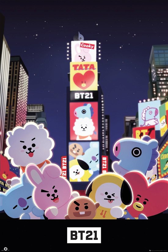 BT21 - Poster Times Square (91.5x61) - Großes Poster - Merchandise - Gb Eye - 5028486425365 - February 7, 2019