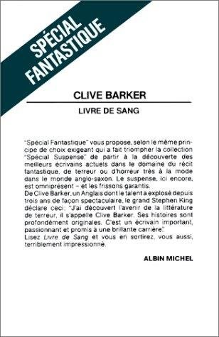 Cover for Clive Barker · Livre De Sang (Romans, Nouvelles, Recits (Domaine Etranger)) (Paperback Bog) [French, Special Fantastique edition] (1987)