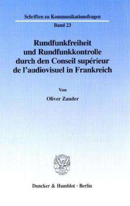 Cover for Zander · Rundfunkfreiheit und Rundfunkkon (Book) (1997)