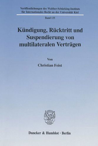 Kündigung, Rücktritt und Suspendi - Feist - Bøker -  - 9783428102365 - 16. oktober 2001