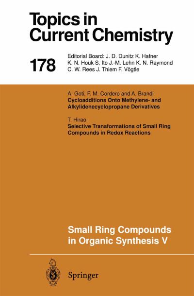 Cover for Armin De Meijere · Small Ring Compounds in Organic Synthesis V - Topics in Current Chemistry (Pocketbok) [Softcover reprint of the original 1st ed. 1996 edition] (2013)