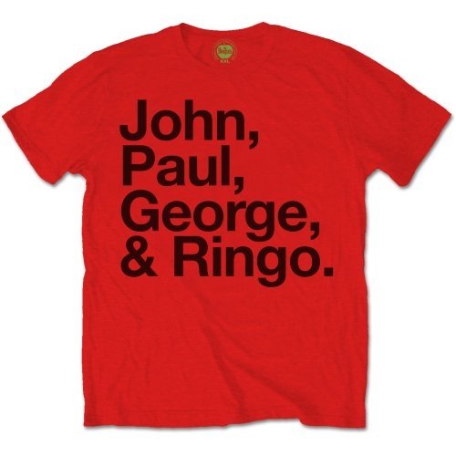 The Beatles Unisex T-Shirt: John, Paul, George & Ringo - The Beatles - Marchandise - Apple Corps - Apparel - 5055295334366 - 27 janvier 2020
