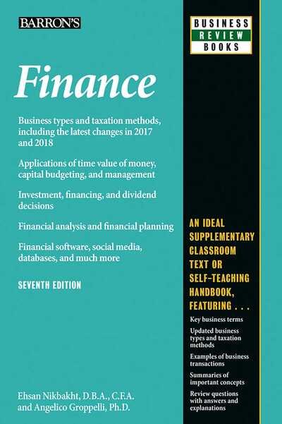 Cover for Groppelli, Angelico, Ph.D. · Finance - Barron's Business Review (Pocketbok) [Seventh edition] (2018)